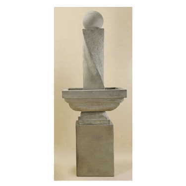 Mod Twist Outdoor Cast Stone Garden Fountain Tall With Ball Fountain Tuscan